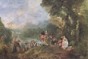 Jean-Antoine Watteau The Embarkation for Cythera (mk05) oil painting